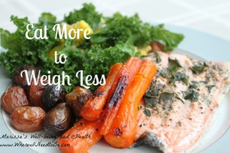 Eat More to lose weight | plate of healthy food