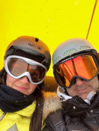 Winter weekend in Vermont | Marissa Vicario | couple in ski lift | Okemo Mountain