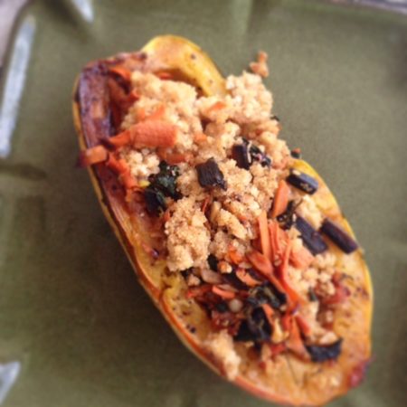 healthy thanksgiving sides - stuffed delicate squash