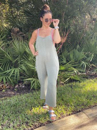 Marissa Vicario | casual jumpsuits for women | woman in a fleece target jumpsuit 